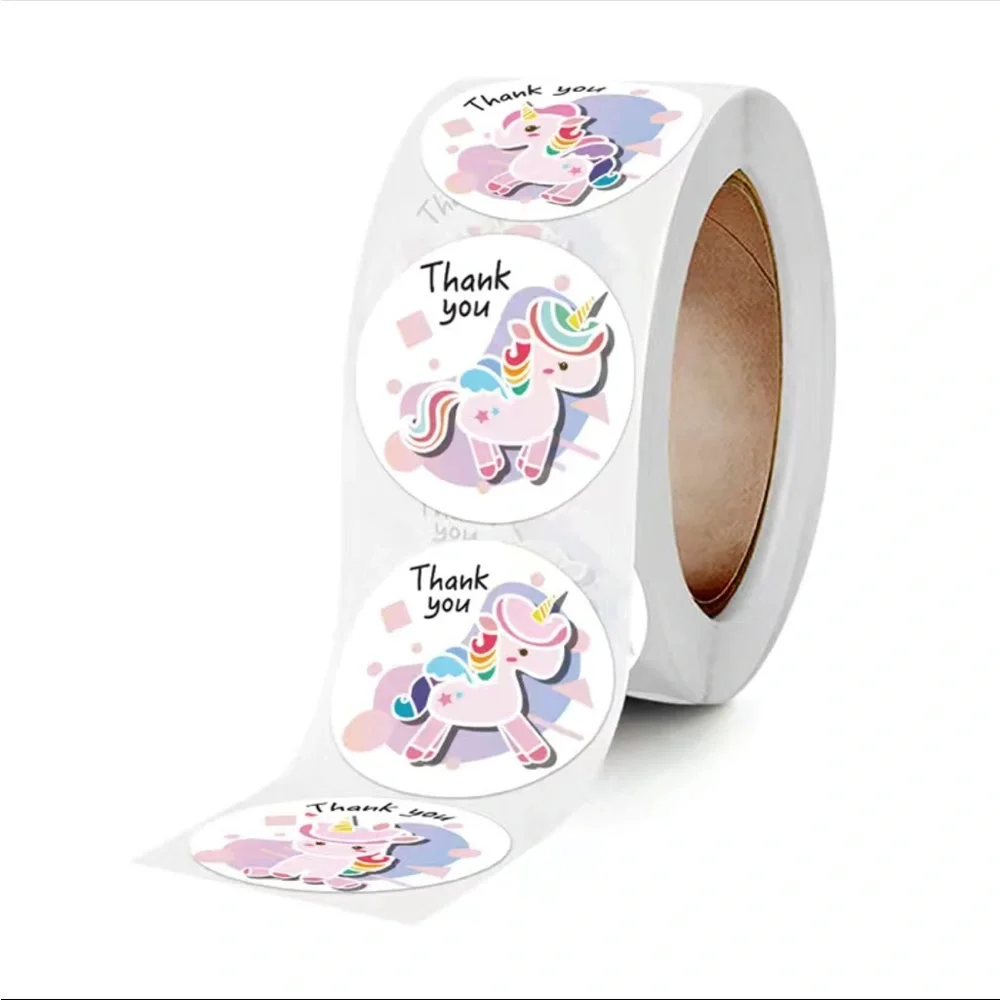 500 Roll Unicorn Thank You Stickers PRICE IS FIRM - Picture 3 of 5